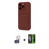 MARSİLYAN™- iPhone 16 Pro Max Kılıf Vadi Çizgi Prime - Şeffaf 360 Full Body Arka Koruyucu + Titanyum Gri Bilvis Titan Kamera Lens