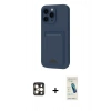 MARSİLYAN™- iPhone 16 Pro Max Kılıf Vadi Çizgi Prime - Şeffaf Pasifik Cam Ekran Koruyucu + PVD Metal Kamera Lens - GD