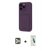 MARSİLYAN™- iPhone 16 Pro Max Kılıf Vadi Çizgi Prime - Şeffaf Pasifik Cam Ekran Koruyucu + PVD Metal Kamera Lens - GD
