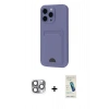 MARSİLYAN™- iPhone 16 Pro Max Kılıf Vadi Çizgi Prime - Şeffaf Pasifik Cam Ekran Koruyucu + Pers Alüminyum Kamera Lens - GI