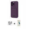MARSİLYAN™- iPhone 16 Pro Max Kılıf Vadi Çizgi Prime - Şeffaf Pasifik Cam Ekran Koruyucu + Pers Alüminyum Kamera Lens - GS