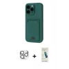 MARSİLYAN™- iPhone 16 Pro Max Kılıf Vadi Çizgi Prime - Şeffaf Pasifik Cam Ekran Koruyucu + Pers Alüminyum Kamera Lens - GS