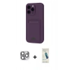 MARSİLYAN™- iPhone 16 Pro Max Kılıf Vadi Çizgi Prime - Şeffaf Pasifik Cam Ekran Koruyucu + Pers Alüminyum Kamera Lens - GI