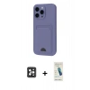MARSİLYAN™- iPhone 16 Pro Max Kılıf Vadi Çizgi Prime - Şeffaf Pasifik Cam Ekran Koruyucu + PVD Metal Kamera Lens - SH
