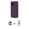 MARSİLYAN™- iPhone 16 Pro Max Kılıf Vadi Çizgi Prime - Şeffaf Pasifik Cam Ekran Koruyucu + PVD Metal Kamera Lens - GS