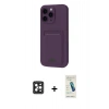 MARSİLYAN™- iPhone 16 Pro Max Kılıf Vadi Çizgi Prime - Şeffaf Pasifik Cam Ekran Koruyucu + PVD Metal Kamera Lens - SH