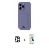MARSİLYAN™- iPhone 16 Pro Max Kılıf Vadi Çizgi Prime - Şeffaf Pasifik Cam Ekran Koruyucu + PVD Metal Kamera Lens - GS