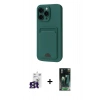 MARSİLYAN™- iPhone 16 Pro Max Kılıf Vadi Çizgi Prime - Siyah 360 Mat Full Body Arka Koruyucu + Bilvis Titan Kamera Lens - TMGI