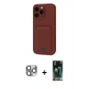 MARSİLYAN™- iPhone 16 Pro Max Kılıf Vadi Çizgi Prime - Siyah 360 Mat Full Body Arka Koruyucu + Pers Alüminyum Kamera Lens - GI