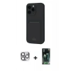 MARSİLYAN™- iPhone 16 Pro Max Kılıf Vadi Çizgi Prime - Siyah 360 Mat Full Body Arka Koruyucu + Pers Alüminyum Kamera Lens - GI