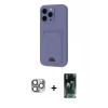 MARSİLYAN™- iPhone 16 Pro Max Kılıf Vadi Çizgi Prime - Siyah 360 Mat Full Body Arka Koruyucu + Pers Alüminyum Kamera Lens - GI