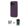 MARSİLYAN™- iPhone 16 Pro Max Kılıf Vadi Çizgi Prime - Siyah 360 Mat Full Body Arka Koruyucu + Pers Alüminyum Kamera Lens - GI