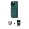 MARSİLYAN™- iPhone 16 Pro Max Kılıf Vadi Çizgi Prime - Siyah 360 Mat Full Body Arka Koruyucu + Pers Alüminyum Kamera Lens - GI