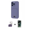 MARSİLYAN™- iPhone 16 Pro Max Kılıf Vadi Çizgi Prime - Siyah 360 Mat Full Body Arka Koruyucu + Bilvis Titan Kamera Lens - GS