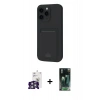 MARSİLYAN™- iPhone 16 Pro Max Kılıf Vadi Çizgi Prime - Siyah 360 Mat Full Body Arka Koruyucu + Bilvis Titan Kamera Lens - GS