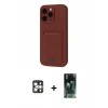MARSİLYAN™- iPhone 16 Pro Max Kılıf Vadi Çizgi Prime - Siyah 360 Mat Full Body Arka Koruyucu + Gümüş PVD Metal Kamera Lens