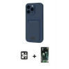 MARSİLYAN™- iPhone 16 Pro Max Kılıf Vadi Çizgi Prime - Siyah 360 Mat Full Body Arka Koruyucu + Gümüş PVD Metal Kamera Lens