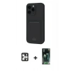 MARSİLYAN™- iPhone 16 Pro Max Kılıf Vadi Çizgi Prime - Siyah 360 Mat Full Body Arka Koruyucu + Gümüş PVD Metal Kamera Lens