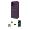 MARSİLYAN™- iPhone 16 Pro Max Kılıf Vadi Çizgi Prime - Siyah 360 Mat Full Body Arka Koruyucu + Raze Metal Kamera Lens - NLGY