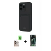 MARSİLYAN™- iPhone 16 Pro Max Kılıf Vadi Çizgi Prime - Siyah 360 Mat Full Body Arka Koruyucu + Raze Metal Kamera Lens - NLGY