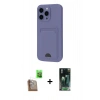 MARSİLYAN™- iPhone 16 Pro Max Kılıf Vadi Çizgi Prime - Siyah 360 Mat Full Body Arka Koruyucu + Raze Metal Kamera Lens - CLTM