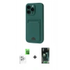 MARSİLYAN™- iPhone 16 Pro Max Kılıf Vadi Çizgi Prime - Siyah 360 Mat Full Body Arka Koruyucu + Raze Metal Kamera Lens - BZ