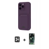 MARSİLYAN™- iPhone 16 Pro Max Kılıf Vadi Çizgi Prime - Siyah 360 Mat Full Body Arka Koruyucu + PVD Metal Kamera Lens - SH