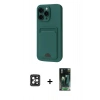 MARSİLYAN™- iPhone 16 Pro Max Kılıf Vadi Çizgi Prime - Siyah 360 Mat Full Body Arka Koruyucu + PVD Metal Kamera Lens - SH