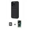 MARSİLYAN™- iPhone 16 Pro Max Kılıf Vadi Çizgi Prime - Siyah 360 Mat Full Body Arka Koruyucu + PVD Metal Kamera Lens - SH