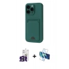 MARSİLYAN™- iPhone 16 Pro Max Kılıf Vadi Çizgi Prime - Siyah 3D Antistatik Cam Ekran Koruyucu + Bilvis Titan Kamera Lens - SH