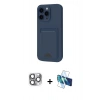 MARSİLYAN™- iPhone 16 Pro Max Kılıf Vadi Çizgi Prime - Siyah 3D Antistatik Cam Ekran Koruyucu + Pers Alüminyum Kamera Lens - GI