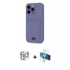 MARSİLYAN™- iPhone 16 Pro Max Kılıf Vadi Çizgi Prime - Siyah 3D Antistatik Cam Ekran Koruyucu + Pers Alüminyum Kamera Lens - GS