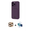 MARSİLYAN™- iPhone 16 Pro Max Kılıf Vadi Çizgi Prime - Siyah 3D Antistatik Cam Ekran Koruyucu + Pers Alüminyum Kamera Lens - CLTM