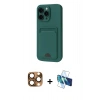 MARSİLYAN™- iPhone 16 Pro Max Kılıf Vadi Çizgi Prime - Siyah 3D Antistatik Cam Ekran Koruyucu + Pers Alüminyum Kamera Lens - CLTM