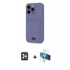 MARSİLYAN™- iPhone 16 Pro Max Kılıf Vadi Çizgi Prime - Siyah 3D Antistatik Cam Ekran Koruyucu + PVD Metal Kamera Lens - SH