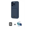 MARSİLYAN™- iPhone 16 Pro Max Kılıf Vadi Çizgi Prime - Siyah 3D Antistatik Cam Ekran Koruyucu + PVD Metal Kamera Lens - SH