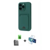 MARSİLYAN™- iPhone 16 Pro Max Kılıf Vadi Çizgi Prime - Siyah 3D Antistatik Cam Ekran Koruyucu + Raze Metal Kamera Lens - SH