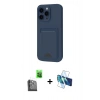 MARSİLYAN™- iPhone 16 Pro Max Kılıf Vadi Çizgi Prime - Siyah 3D Antistatik Cam Ekran Koruyucu + Raze Metal Kamera Lens - SH