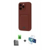 MARSİLYAN™- iPhone 16 Pro Max Kılıf Vadi Çizgi Prime - Siyah 3D Antistatik Cam Ekran Koruyucu + Raze Metal Kamera Lens - SH