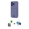 MARSİLYAN™- iPhone 16 Pro Max Kılıf Vadi Çizgi Prime - Siyah 3D Antistatik Cam Ekran Koruyucu + Raze Metal Kamera Lens - SH