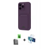 MARSİLYAN™- iPhone 16 Pro Max Kılıf Vadi Çizgi Prime - Siyah 3D Antistatik Cam Ekran Koruyucu + Raze Metal Kamera Lens - SH
