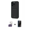 MARSİLYAN™- iPhone 16 Pro Max Kılıf Vadi Çizgi Prime - Siyah 3D Antistatik Hayalet Cam Ekran Koruyucu + Bilvis Titan Kamera Lens - GS