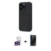 MARSİLYAN™- iPhone 16 Pro Max Kılıf Vadi Çizgi Prime - Siyah 3D Antistatik Hayalet Cam Ekran Koruyucu + Bilvis Titan Kamera Lens - SH