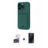 MARSİLYAN™- iPhone 16 Pro Max Kılıf Vadi Çizgi Prime - Siyah 3D Antistatik Hayalet Cam Ekran Koruyucu + Bilvis Titan Kamera Lens - SH