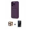 MARSİLYAN™- iPhone 16 Pro Max Kılıf Vadi Çizgi Prime - Siyah 3D Antistatik Hayalet Cam Ekran Koruyucu + Pers Alüminyum Kamera Lens - CLTM