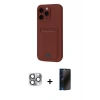 MARSİLYAN™- iPhone 16 Pro Max Kılıf Vadi Çizgi Prime - Siyah 3D Antistatik Hayalet Cam Ekran Koruyucu + Pers Alüminyum Kamera Lens - GI