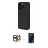 MARSİLYAN™- iPhone 16 Pro Max Kılıf Vadi Çizgi Prime - Siyah 3D Antistatik Hayalet Cam Ekran Koruyucu + Pers Alüminyum Kamera Lens - CLTM