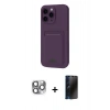MARSİLYAN™- iPhone 16 Pro Max Kılıf Vadi Çizgi Prime - Siyah 3D Antistatik Hayalet Cam Ekran Koruyucu + Pers Alüminyum Kamera Lens - GI