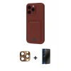 MARSİLYAN™- iPhone 16 Pro Max Kılıf Vadi Çizgi Prime - Siyah 3D Antistatik Hayalet Cam Ekran Koruyucu + Pers Alüminyum Kamera Lens - CLTM