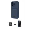 MARSİLYAN™- iPhone 16 Pro Max Kılıf Vadi Çizgi Prime - Siyah 3D Antistatik Hayalet Cam Ekran Koruyucu + PVD Metal Kamera Lens - SH